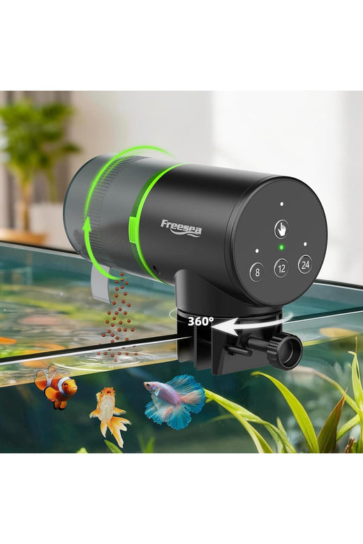 Aquarium Automatic Fish Feeder: Vacation Timer Feeder for Fish Tank Electric Adjustable Auto Fish Food Dispenser 0.05 Gal & Two Fixed Methods