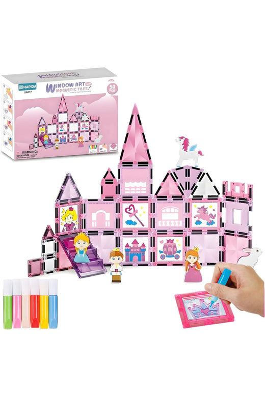 50 pcs Princess Castle Magnetic tiles for kids Building Blocks Toys for kids Creativity