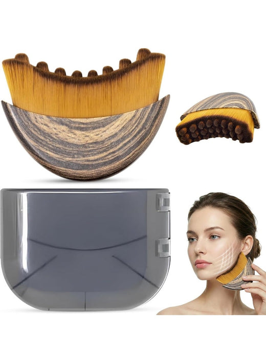 MMG Lymphatic Contour Face Brush-Facial Dry Brush-Lymphatic Drainage Massager,Soft Dry Brushing Beauty Tool for Jawline, Chin & Facial Sculpting Designed to Fit Precisely and Relieve Fatigue