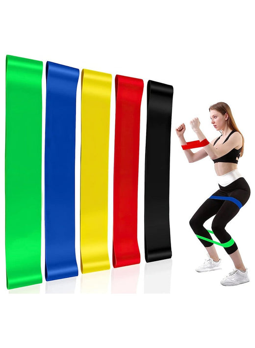 MMG Resistance Bands Set, 5pcs Assorted Pounds Strength Training Exercise Resistance Loops Stretch Bands, Gym Fitness Yoga Workout Resistance Loops Bands for Arm Legs and hips